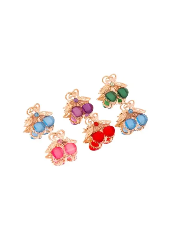 Крабик для волос &laquo;Арфея&raquo;, вишенки, 2.3 см, золотистый МИКС