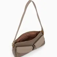 Сумка женская багет TEXTURA на молнии, 27&times;8&times;13 см, бежево-серая