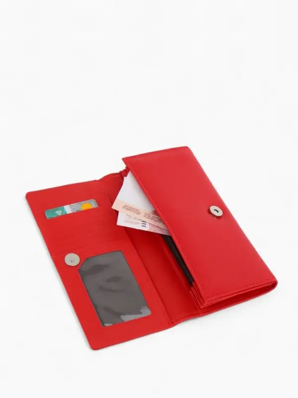 Кошелек жен 06-01-01 Июнь2523, 19*3*10см, 3 отд+отд/молн, д/карт, д/монет, на магните красн Кошелек жен 06-01-01 Июнь2523, 19*3*10см, 3 отд+отд/молн, д/карт, д/монет, на магните красн