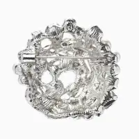 Брошь &laquo;Жемчуг&raquo;, гнездо, цвет белый в серебре