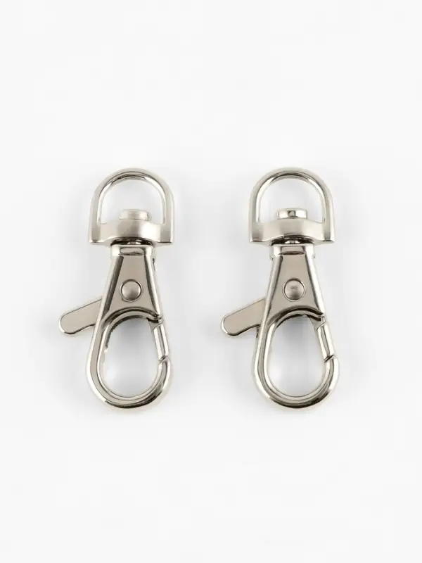 Карабин металлический TEIRA, набор 2 шт., 6.7 г, 3.8&times;1.3 см/9&times;2 мм, цвет серебряный