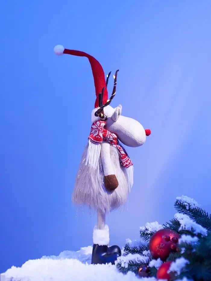 Фигура текстиль &laquo;Новогодний лосик&raquo; 58 см, 10 LED, от батареек CR2032&times;1, свечение тёплое белое