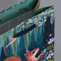 Пакет подарочный "Сказачный лес" ламинированый 11,5 х 14,5 х 6,5 см