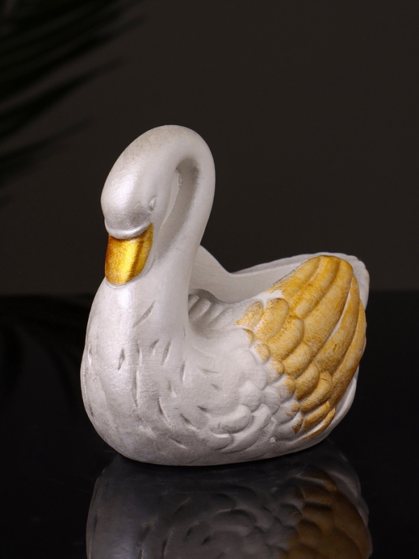 Кашпо Кашпо "Лебедь" 9х10х6 см, перламутр