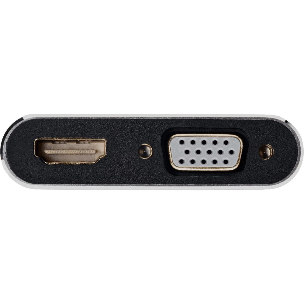 Кабель USB3.1 TypeCm - HDMI+USB3.0+PD+VGA Alum Grey 4K, Telecom <TUC055