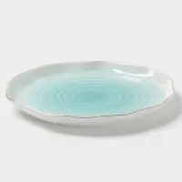 Тарелка пирожковая Доляна &laquo;Млечный путь&raquo;, d=19 см, фарфор, бирюзовая