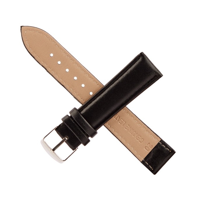 Ремешок для часов Ремешок для часов "Соломон", 20 мм, экокожа, l-20 см, черный