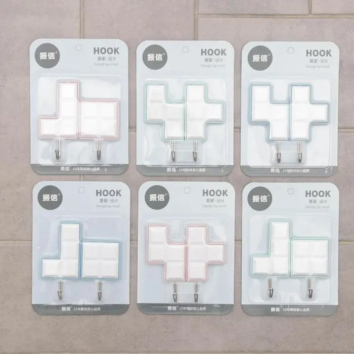 Крючки самоклеящиеся «Тетрис», 2 шт, цвет и форма МИКС