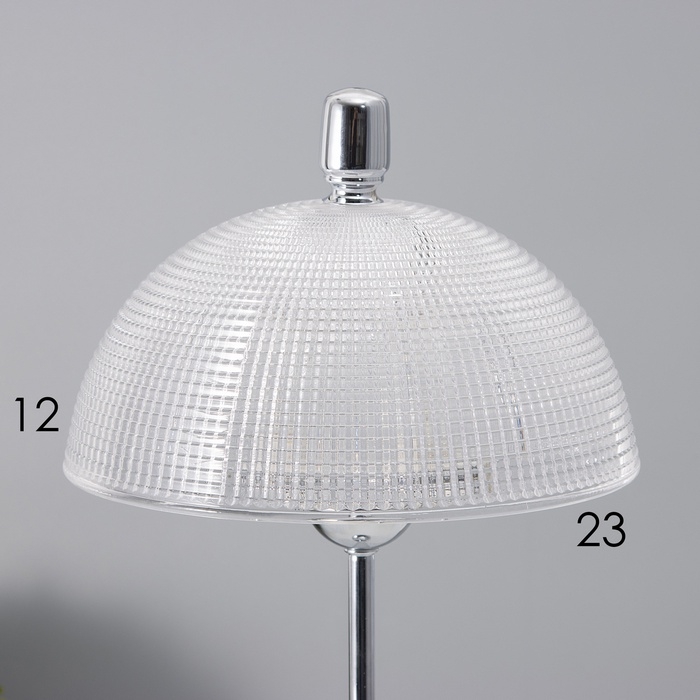 Настольная лампа с абажуром RISALUX «Малави» модерн, Е14, 40 Вт, хром, 24×24×49.5 см