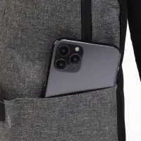 Рюкзак молодёжный на молнии, водонепроницаемый, с карманами, размер 22&times;12&times;35 см, серый