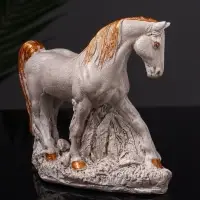 Фигурка гипс &laquo;Конь Граф&raquo;, 12&times;16&times;6 см, бежевая
