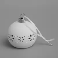 Ёлочный шар &laquo;Орнаменты&raquo;, 6.9&times;6.9&times;5.9 см, 1 LED, керамика, от батареек LR44&times;2, свечение тёплое белое