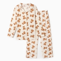 Пижама женская (рубашка и брюки) KAFTAN "Мишка" р.52-54