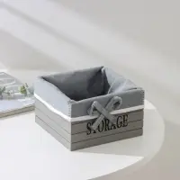 Корзина для хранения Доляна Storage, 15×15×9 см, малая, дерево, цвет серый