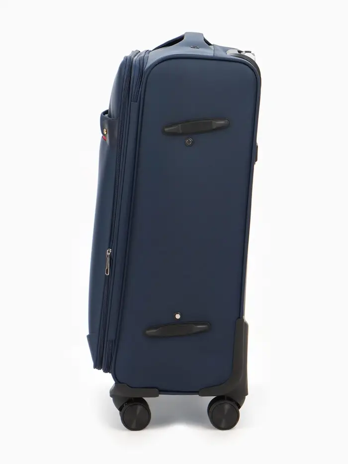 Чемодан на колёсах TEXTURA, кодовый замок, с увеличением, 42&times;26&times;68 см, 24", синий