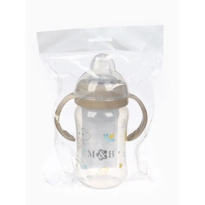 Поильник - непроливайка с силиконовым носиком, 270 мл., бежевый