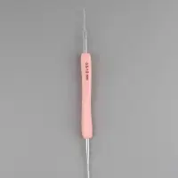Крючок для вязания, двусторонний, с силиконовой ручкой, d=0.5/1 мм, 13.5 см, розовый