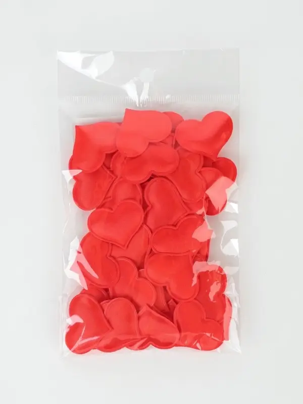 Сердечки декоративные 50 шт., 3.2 см, красные