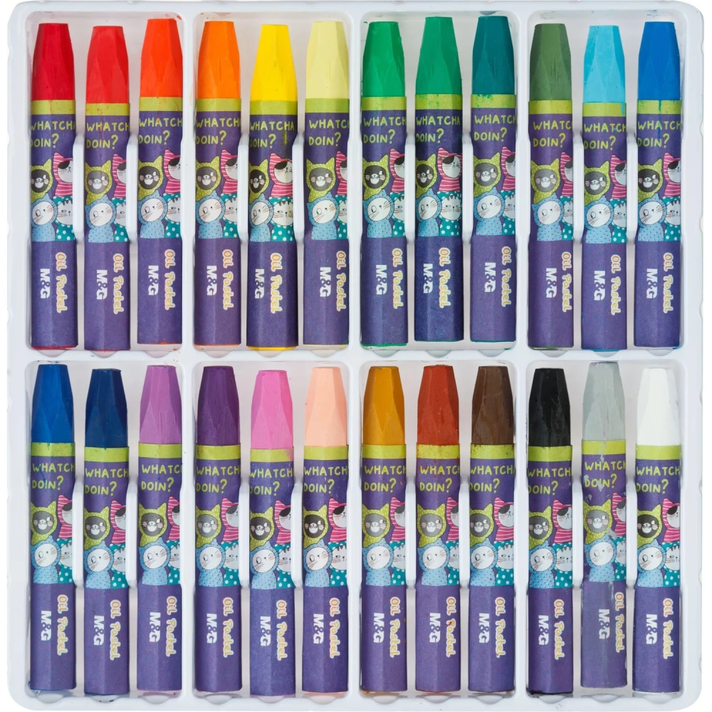 Пастель масляная M&G, 6-гран, 24 цвета в наборе