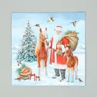 Салфетки бумажные трёхслойные «Дед мороз с друзьями», 33х33, 20шт