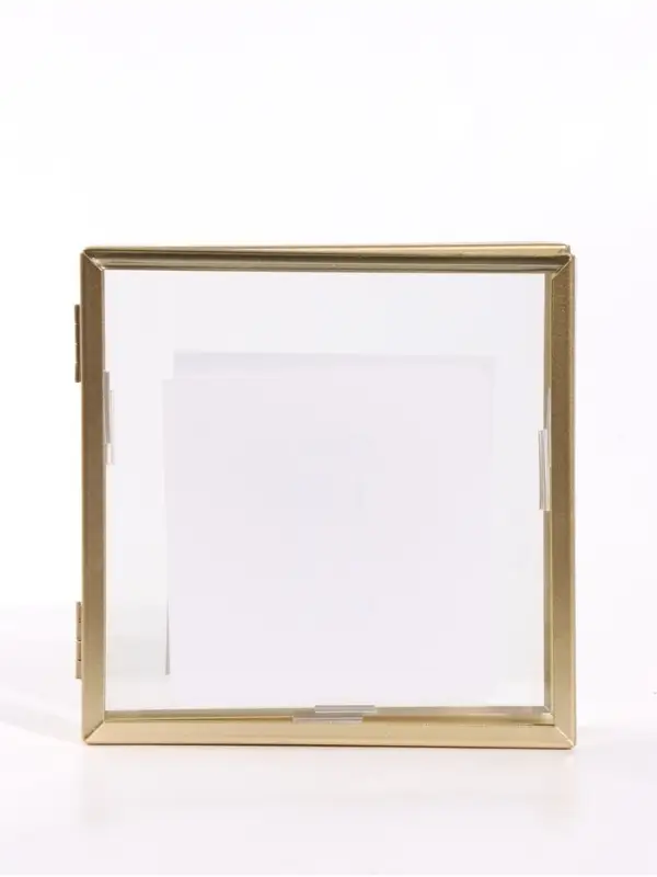 Рамка на 2 фото &laquo;Квадрат&raquo;, 15&times;15 см, металлическая, золото