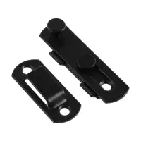 Шпингалет накладной ТУНДРА, прямой, 70 мм, черный