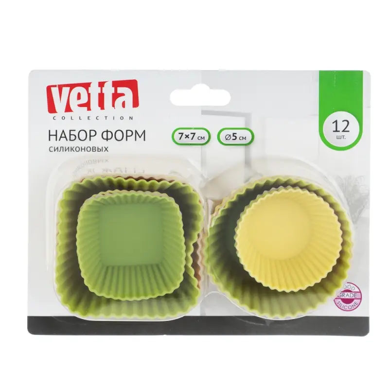 VETTA Набор силиконовых форм, 12шт, (7см; 5см), силикон, 3 цвета