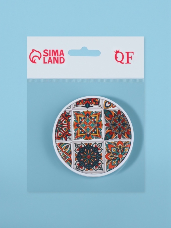 Зеркало складное «Витраж», d = 7,3 см, цвет оранжевый