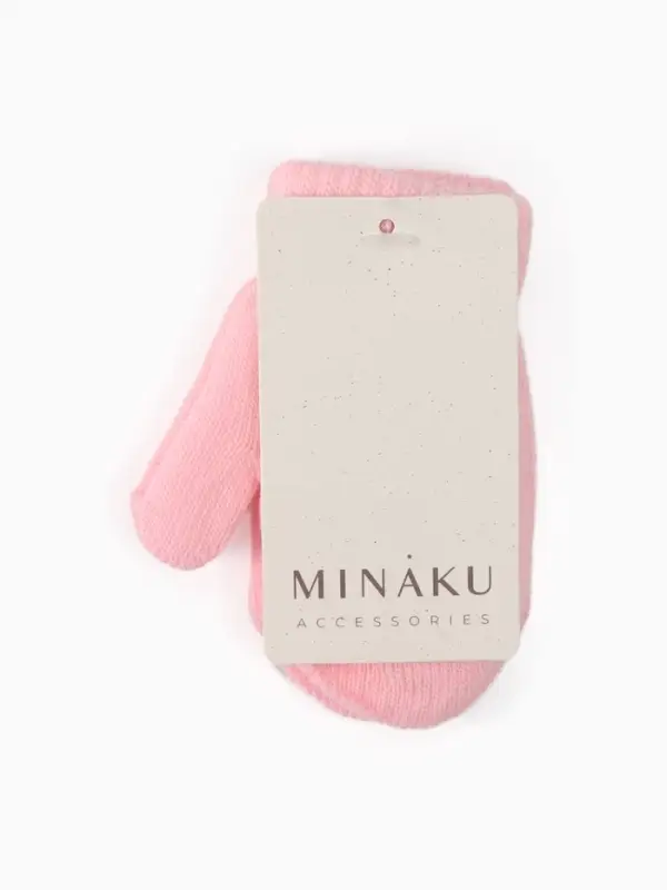 Варежки детские MINAKU двухслойные, цвет розовый, 12 см
