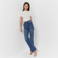 Футболка женская с вырезом лодочка MINAKU SLIM FIT: цвет ваниль, р-р 42