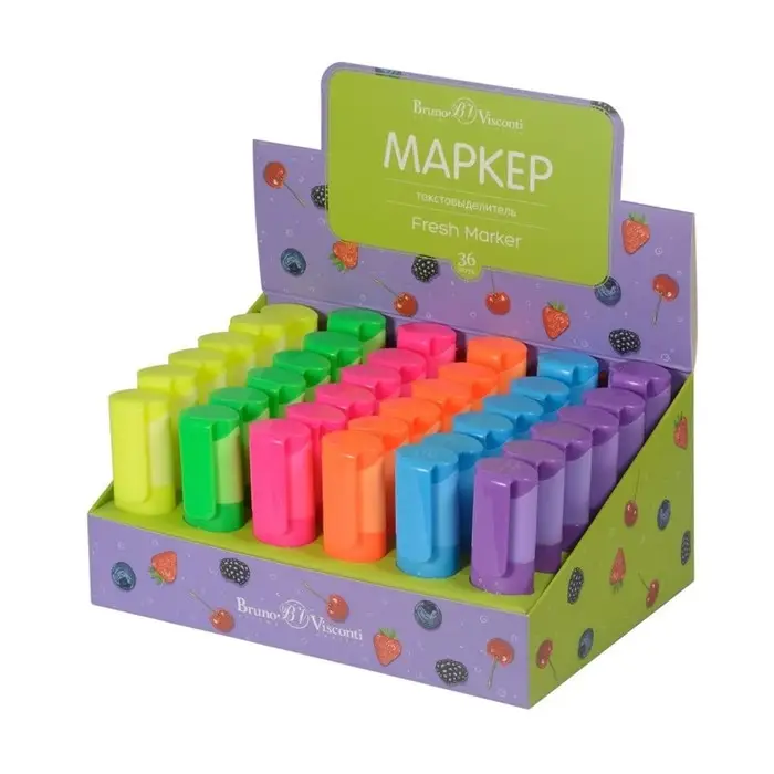 Маркер-текстовыделитель 5.0 мм, BrunoVisconti Flower Marker Zefir, МИКС Маркер-текстовыделитель 5.0 мм, BrunoVisconti Flower Marker Zefir, МИКС