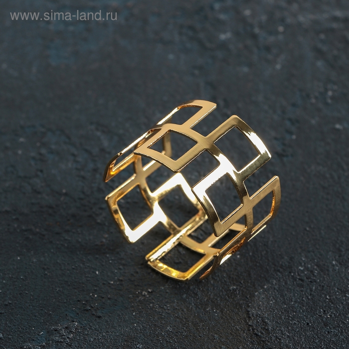 Кольцо для салфетки «Гео», 4,5×3 см, цвет золотой