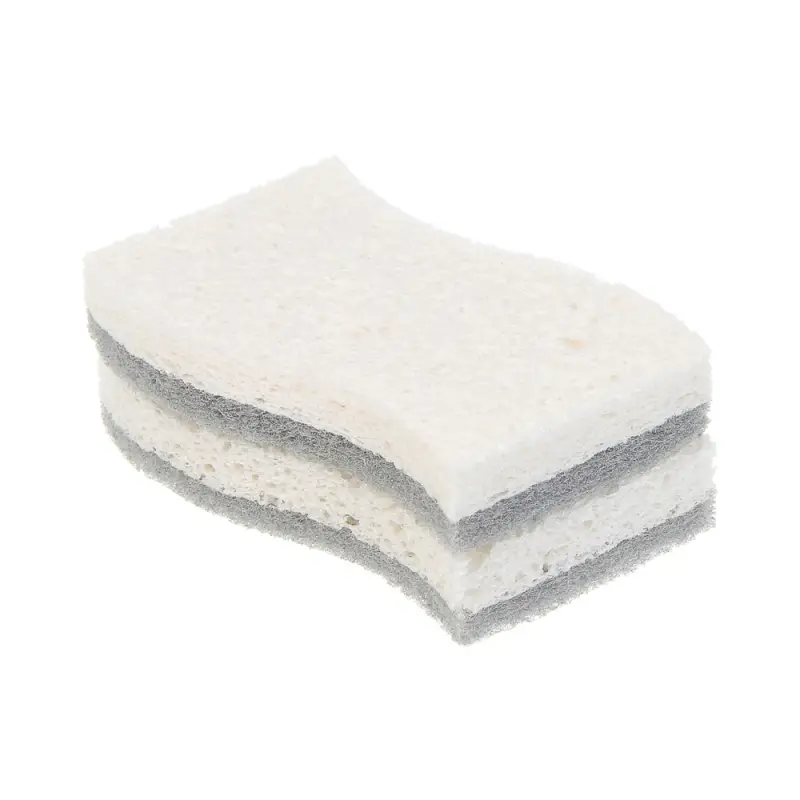 Набор губок из древесной целлюлозы 2 шт., тм VETTA, 11х6,3х1,5 см, древесная целлюлоза, полиэстер