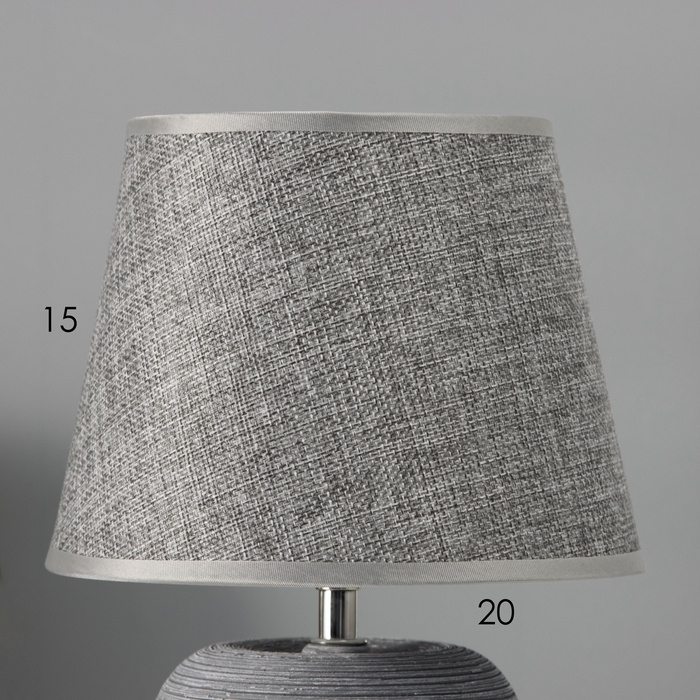 Настольная лампа с абажуром RISALUX «Люмина», Е14, 40 Вт, серый, 20×20×30.5 см