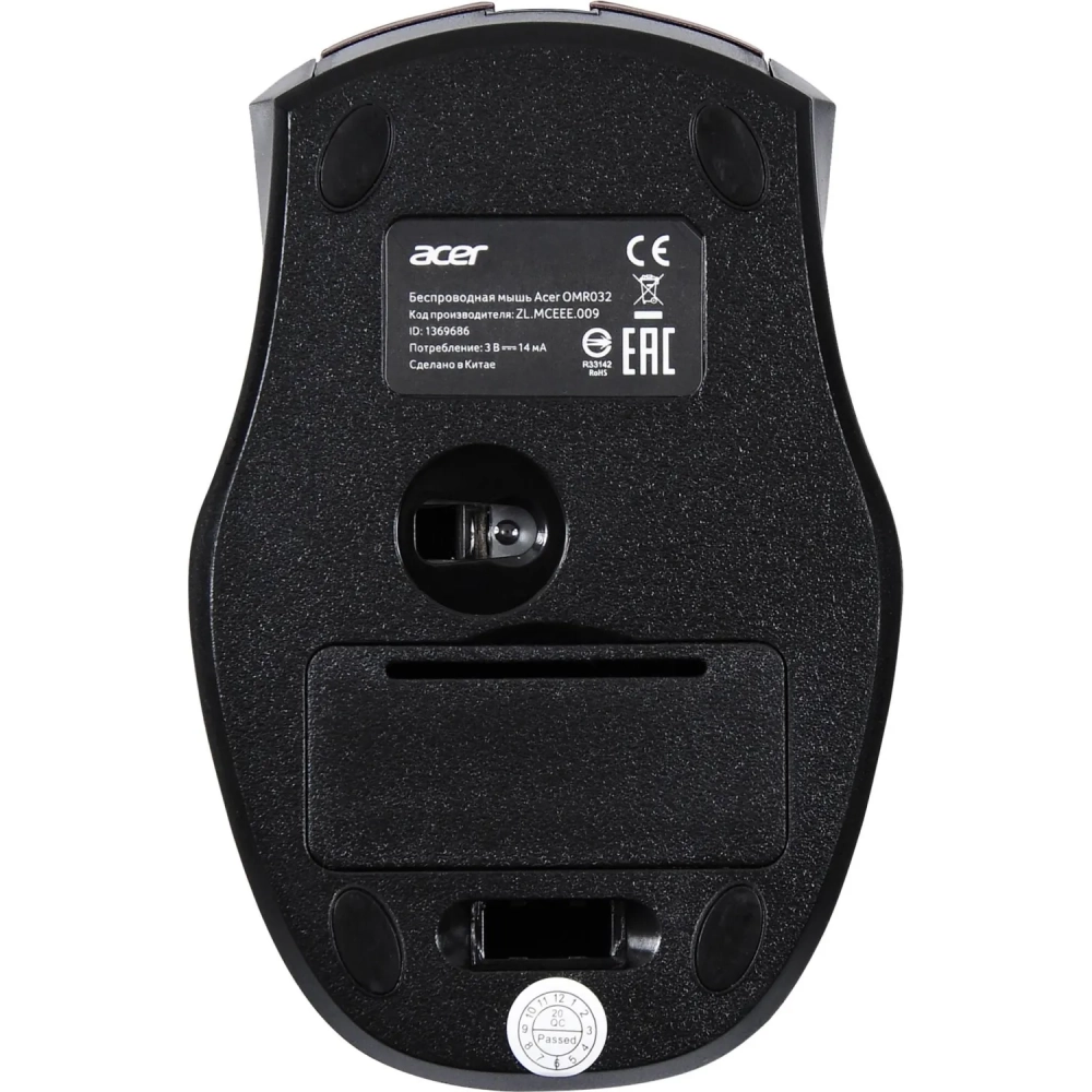 Мышь компьютерная Acer OMR032, черно-красный