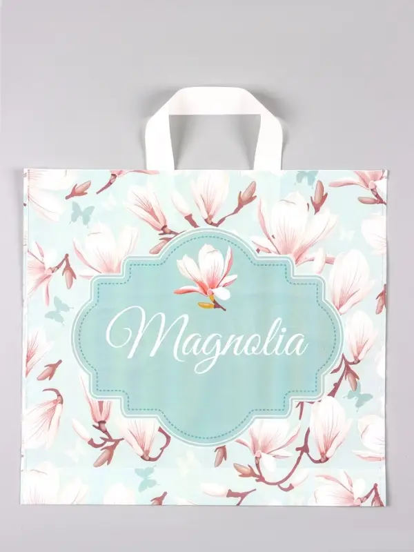 Пакет &laquo;Магнолия&raquo;, полиэтиленовый с петлевой ручкой, 38&times;34 + 3 см, 70 мкм