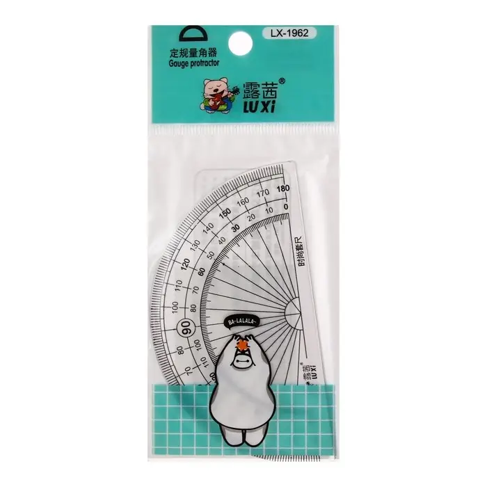 Транспортир 180 градусов «Зверушка», прозрачный, в пакете Транспортир 180 градусов «Зверушка», прозрачный, в пакете