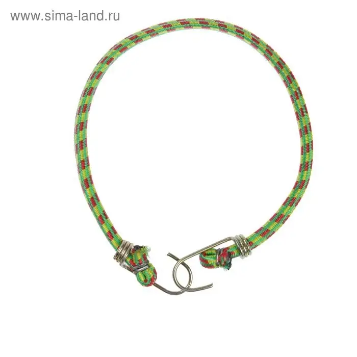 Резинка для крепления багажа TORSO, 60 см, d=10 мм, металлические крючки, МИКС