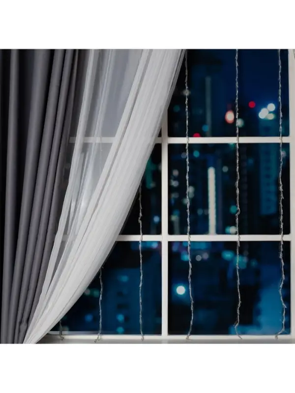 Гирлянда &laquo;Водопад&raquo; 2&times;1.5 м, IP20, прозрачная нить, 400 LED, свечение синее, 8 режимов, 220 В