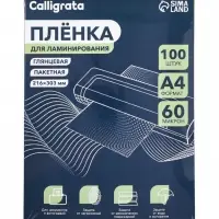 Пленка для ламинирования A4, 100 штук, глянцевая, 60 мкм, 216&times;303 мм
