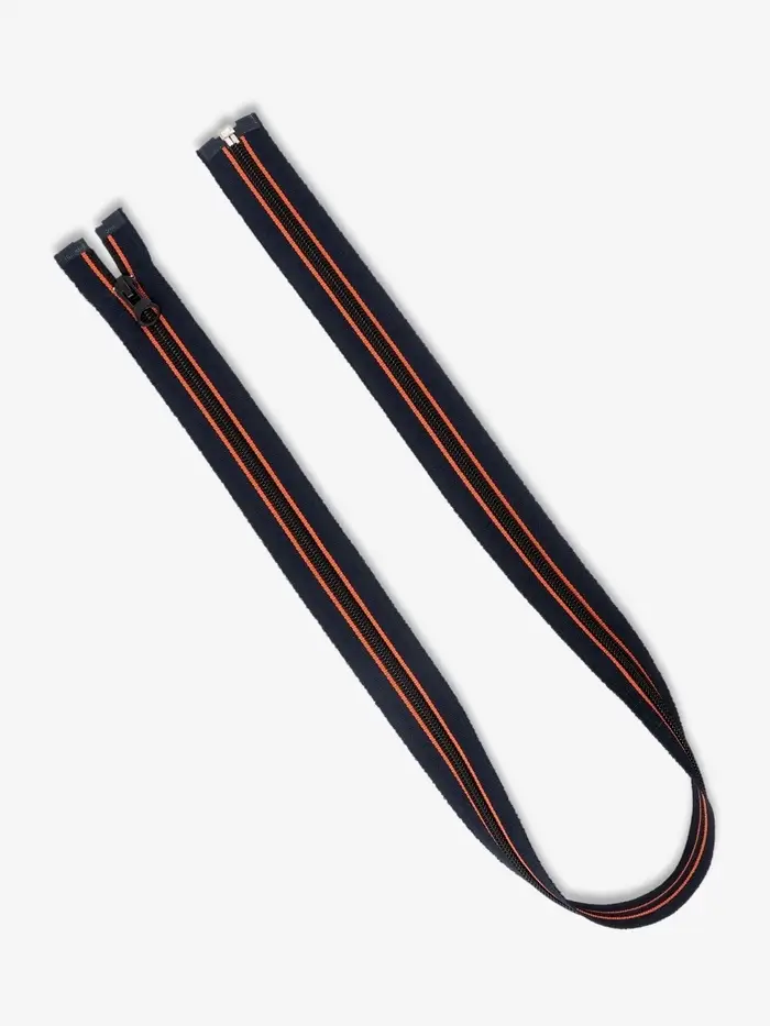 Молния &laquo;Спираль&raquo;, №5, разъёмная, замок автомат, 80 см, оранжевая, тёмно-синяя