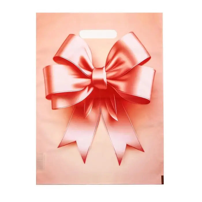 Пакет подарочный полиэтиленовый с вырубной ручкой, &laquo;Пышный бант&raquo;, 30&times;40 см, 50 мкм