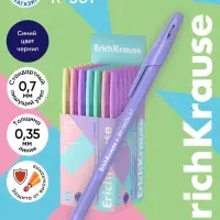 Ручка шариковая ErichKrause R=301 Pastel Stick, узел 0.7 мм, синяя, МИКС