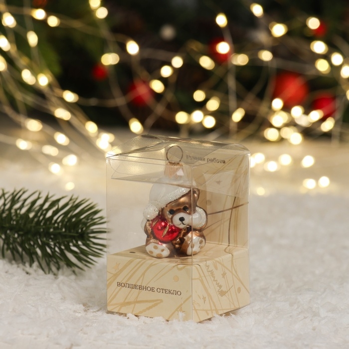Елочное украшение Елочное украшение "Медвежонок с сердечком", мини серия "ВС", в подарочной упаковке, h-5