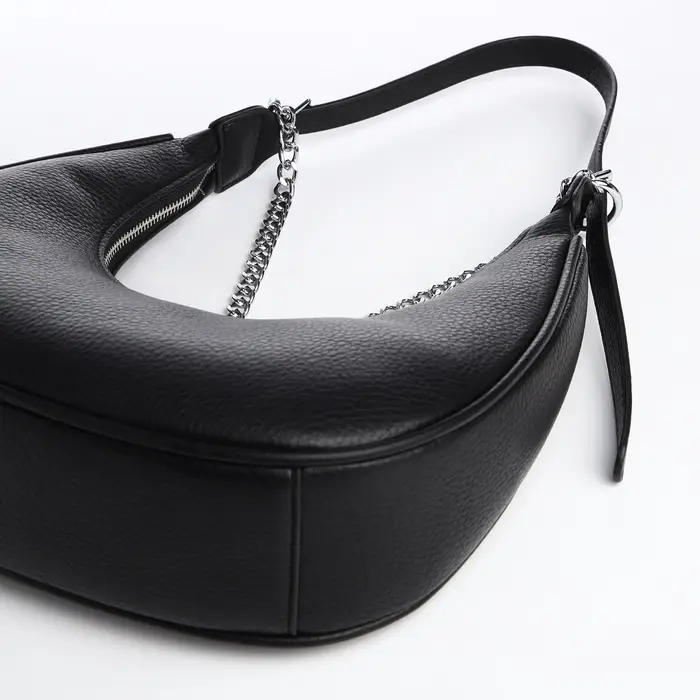 Сумка женская багет TEXTURA на молнии, 28&times;7&times;26 см, чёрная