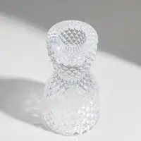 Подсвечник стекло на 1 свечу двусторон "Песочные часы" прозрачный d=2,5 см и 4 см 5х5х9,5 см   10973