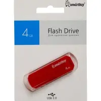 Флешка SmartBuy 032GB CLUE, 4 Гб, USB 2.0, чт до 15 Мб/с, зап до 8 Мб/с, красная