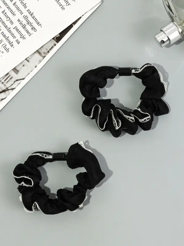 Резинка для волос Резинка для волос "Каприс" (набор 2 шт) 7 см, чёрный