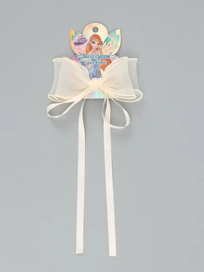 Бант для волос на заколке с лентами, жёлтый, Винкс