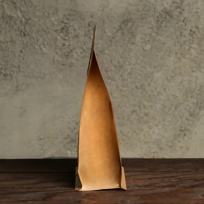 Пакет Zip - lock, крафт, с плоским дном, прямоугольное окно, 16×26 см